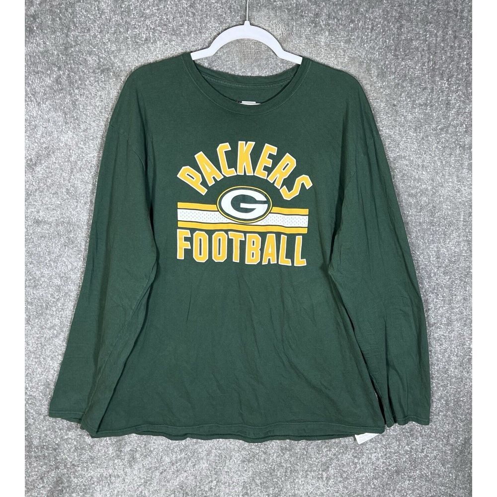 NFL Team Apparel Green Bay Packers Football T-Shirt Mens Size 2XL Green